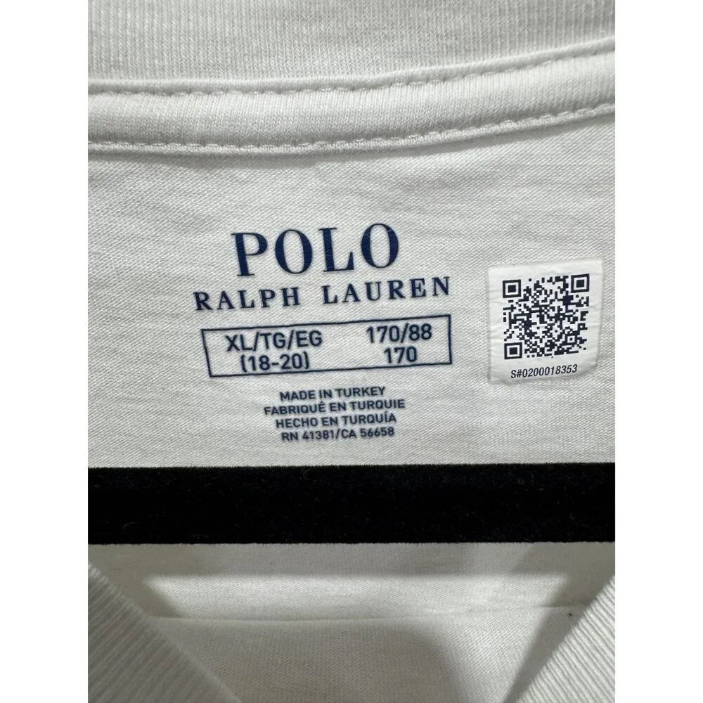 POLO Ralph Lauren Boys Youth Polo Bear White Paint T-Shirt & Shorts Outfit XL(18